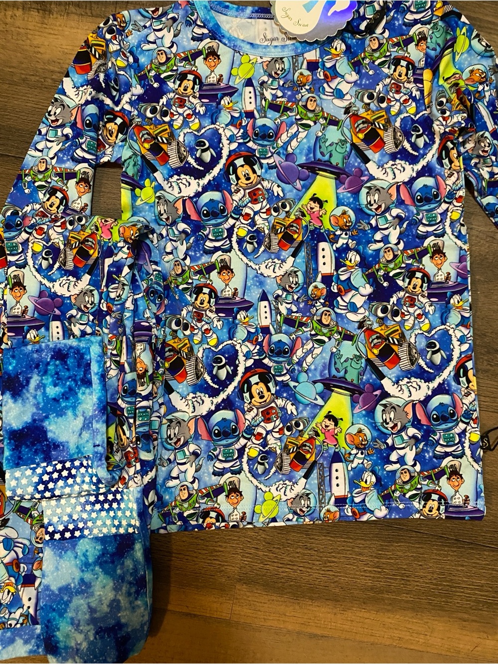 Sugar Swan 7/8 Space Odyssey print bamboo pjs NWT